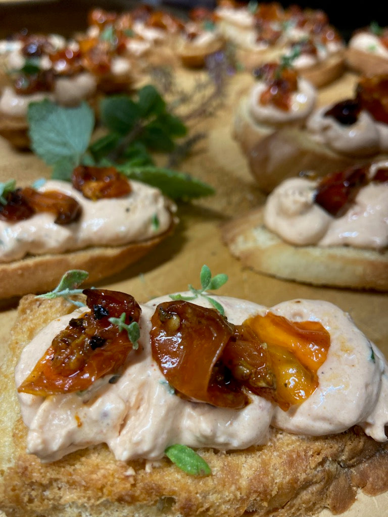 BUSH TOMATO BRUSCHETTA by Kara Pulou