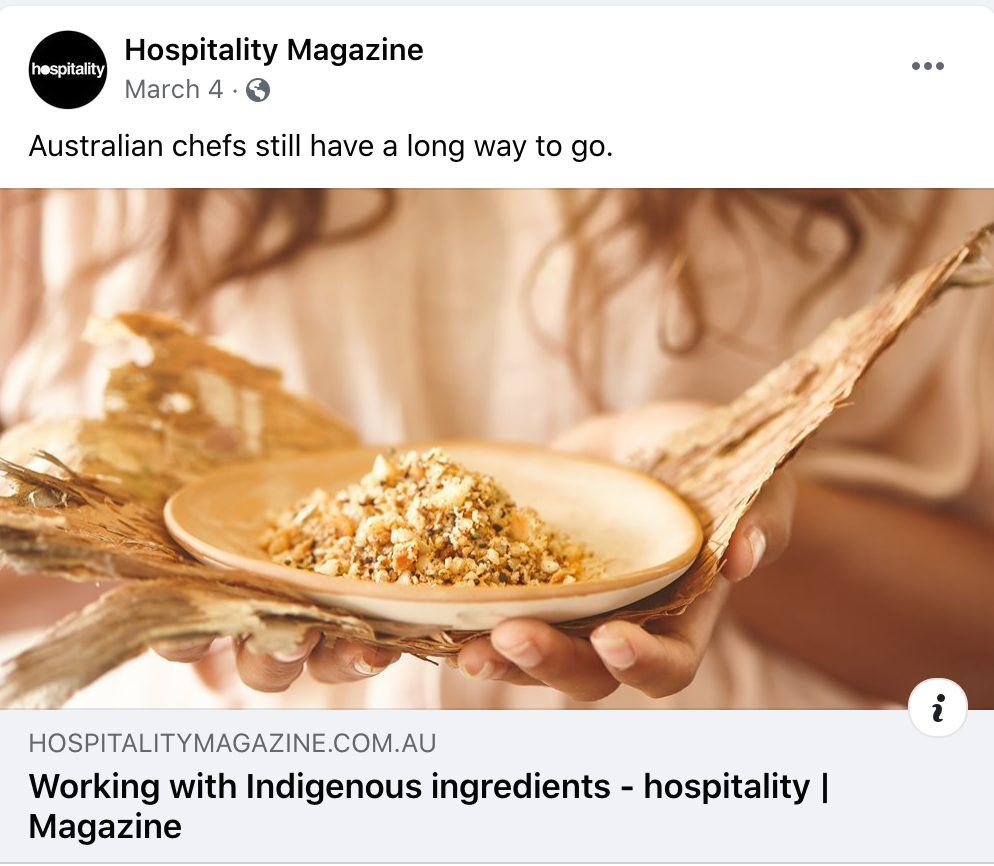 
                  Hospitality Magazine: Indigenous produce on menus has reached fever-pitch
                