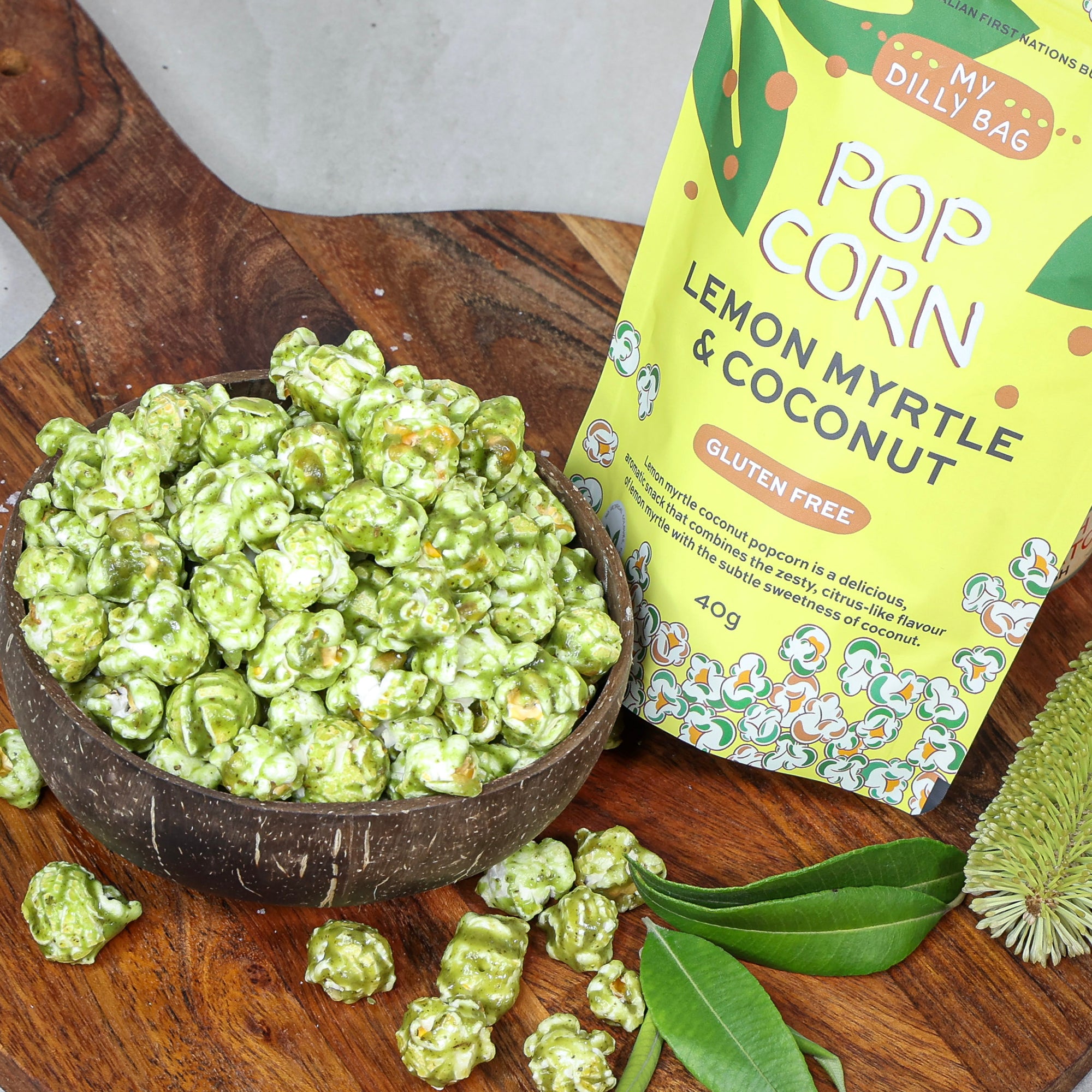 Lemon Myrtle and Coconut Popcorn 40g