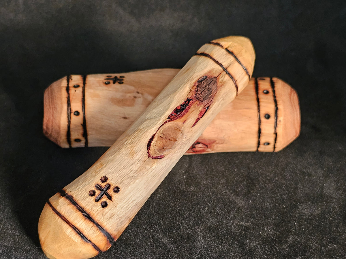 Clapstix - Natural Wood Hand Carved small