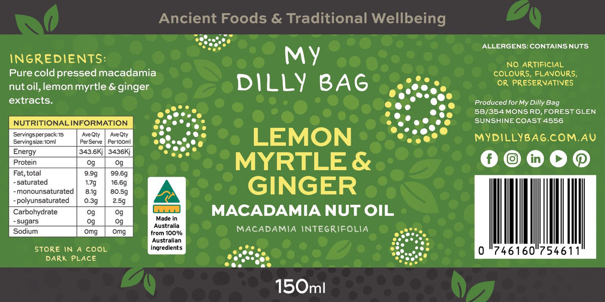 Lemon Myrtle &amp; Ginger Macadamia Oil +  Sunshine Dukkah