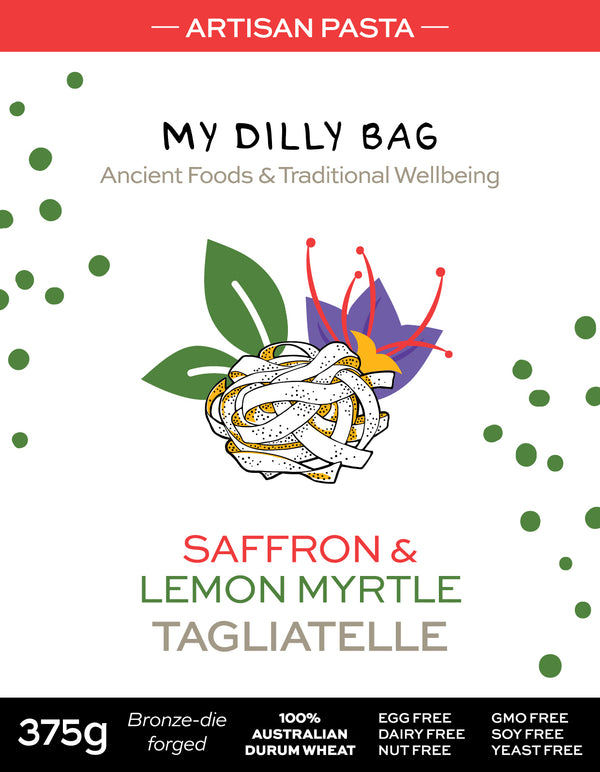 Saffron & Lemon Myrtle Tagliatelle My Dilly Bag