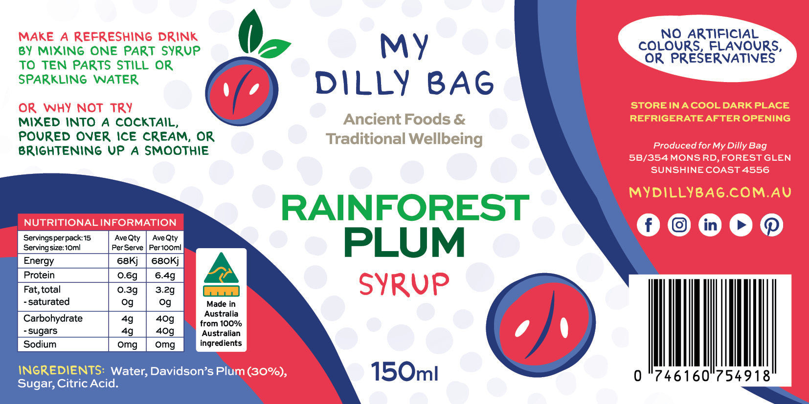 Rainforest Plum Syrup 150ml