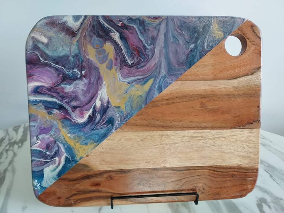 Hand Painted Rectangle Serving Board